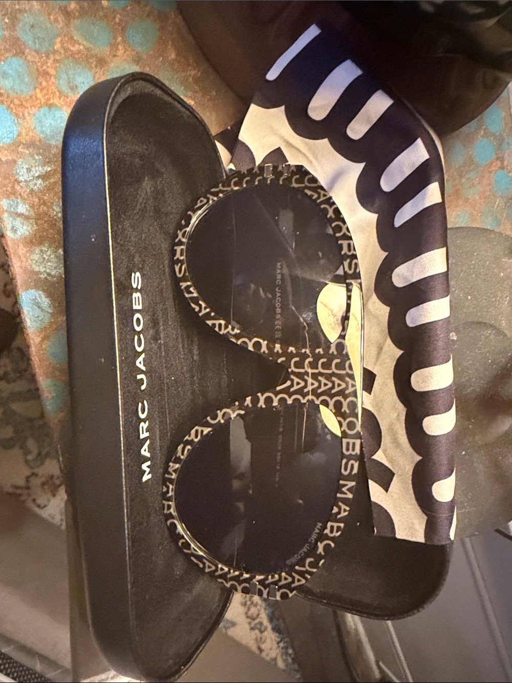 Marc Jacobs monogrammed aviator style sunglasses with case